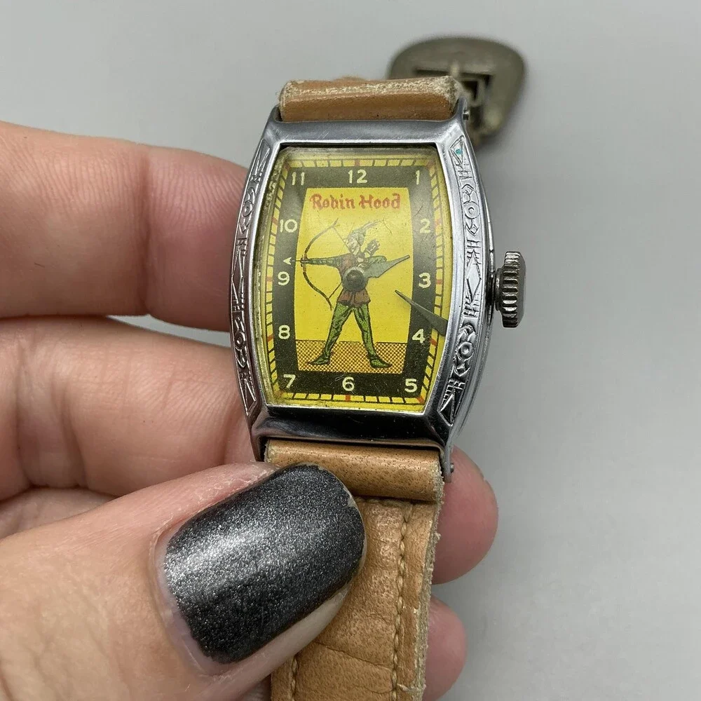 Vintage Robin Hood Boys Watch 24mm New Haven Manual Wind NOT WORKING FOR PARTS
